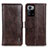 Leather Case Stands Flip Cover Holder M11L for Xiaomi Poco X3 GT 5G Brown