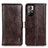 Leather Case Stands Flip Cover Holder M11L for Xiaomi Redmi Note 11S 5G Brown