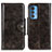 Leather Case Stands Flip Cover Holder M12L for Motorola Moto Edge 20 Pro 5G Bronze