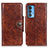 Leather Case Stands Flip Cover Holder M12L for Motorola Moto Edge 20 Pro 5G Brown