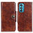 Leather Case Stands Flip Cover Holder M12L for Motorola Moto Edge 30 5G Brown