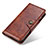 Leather Case Stands Flip Cover Holder M12L for Motorola Moto G200 5G Brown