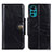 Leather Case Stands Flip Cover Holder M12L for Motorola Moto G22 Black