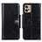 Leather Case Stands Flip Cover Holder M12L for Motorola Moto G32 Black