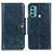 Leather Case Stands Flip Cover Holder M12L for Motorola Moto G40 Fusion Blue