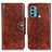 Leather Case Stands Flip Cover Holder M12L for Motorola Moto G40 Fusion Brown