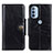 Leather Case Stands Flip Cover Holder M12L for Motorola Moto G41 Black