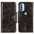 Leather Case Stands Flip Cover Holder M12L for Motorola Moto G41 Bronze
