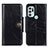 Leather Case Stands Flip Cover Holder M12L for Motorola Moto G60s Black