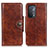 Leather Case Stands Flip Cover Holder M12L for OnePlus Nord N200 5G Brown