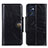 Leather Case Stands Flip Cover Holder M12L for Oppo Reno7 5G Black