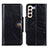 Leather Case Stands Flip Cover Holder M12L for Samsung Galaxy S21 5G Black