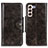 Leather Case Stands Flip Cover Holder M12L for Samsung Galaxy S21 5G Bronze