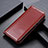 Leather Case Stands Flip Cover Holder M12L for Samsung Galaxy S22 Ultra 5G Brown