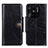 Leather Case Stands Flip Cover Holder M12L for Xiaomi Redmi 10 Power Black