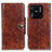 Leather Case Stands Flip Cover Holder M12L for Xiaomi Redmi 10 Power Brown