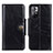 Leather Case Stands Flip Cover Holder M12L for Xiaomi Redmi Note 11S 5G Black