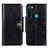 Leather Case Stands Flip Cover Holder M12L for Xiaomi Redmi Note 8 (2021) Black