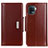 Leather Case Stands Flip Cover Holder M13L for Oppo A94 4G Brown