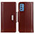 Leather Case Stands Flip Cover Holder M13L for Samsung Galaxy M52 5G Brown
