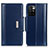 Leather Case Stands Flip Cover Holder M13L for Xiaomi Redmi 10 (2022) Blue