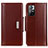 Leather Case Stands Flip Cover Holder M13L for Xiaomi Redmi Note 11S 5G Brown