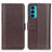Leather Case Stands Flip Cover Holder M14L for Motorola Moto Edge 20 5G Brown