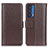 Leather Case Stands Flip Cover Holder M14L for Motorola Moto Edge (2021) 5G Brown