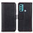 Leather Case Stands Flip Cover Holder M14L for Motorola Moto G40 Fusion Black
