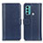 Leather Case Stands Flip Cover Holder M14L for Motorola Moto G40 Fusion Blue
