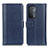 Leather Case Stands Flip Cover Holder M14L for OnePlus Nord N200 5G Blue