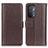 Leather Case Stands Flip Cover Holder M14L for OnePlus Nord N200 5G Brown