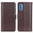 Leather Case Stands Flip Cover Holder M14L for Samsung Galaxy M52 5G Brown