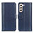 Leather Case Stands Flip Cover Holder M14L for Samsung Galaxy S22 5G Blue
