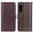 Leather Case Stands Flip Cover Holder M14L for Sony Xperia 5 III Brown