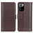 Leather Case Stands Flip Cover Holder M14L for Xiaomi Poco X3 GT 5G Brown