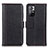 Leather Case Stands Flip Cover Holder M14L for Xiaomi Redmi Note 11S 5G Black