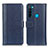 Leather Case Stands Flip Cover Holder M14L for Xiaomi Redmi Note 8 (2021) Blue