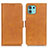 Leather Case Stands Flip Cover Holder M15L for Motorola Moto Edge 20 Lite 5G Light Brown