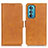 Leather Case Stands Flip Cover Holder M15L for Motorola Moto Edge 30 5G Light Brown
