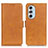 Leather Case Stands Flip Cover Holder M15L for Motorola Moto Edge X30 5G Light Brown