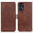 Leather Case Stands Flip Cover Holder M15L for Motorola Moto G 5G (2022) Brown