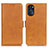 Leather Case Stands Flip Cover Holder M15L for Motorola Moto G 5G (2022) Light Brown
