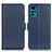 Leather Case Stands Flip Cover Holder M15L for Motorola Moto G22 Blue
