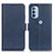 Leather Case Stands Flip Cover Holder M15L for Motorola Moto G31 Blue
