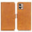 Leather Case Stands Flip Cover Holder M15L for Motorola Moto G32 Light Brown