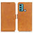 Leather Case Stands Flip Cover Holder M15L for Motorola Moto G40 Fusion Light Brown