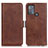 Leather Case Stands Flip Cover Holder M15L for Motorola Moto G50 Brown