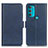 Leather Case Stands Flip Cover Holder M15L for Motorola Moto G71 5G Blue