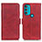 Leather Case Stands Flip Cover Holder M15L for Motorola Moto G71 5G Red